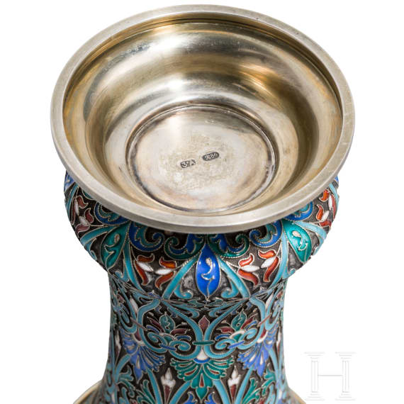 A Russian silver-gilt and cloisonn&eacute;-enamel beaker, 20th century