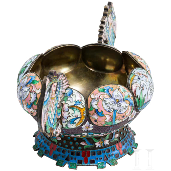 A silver-gilt and cloisonn&eacute; enamel bowl, 20th century