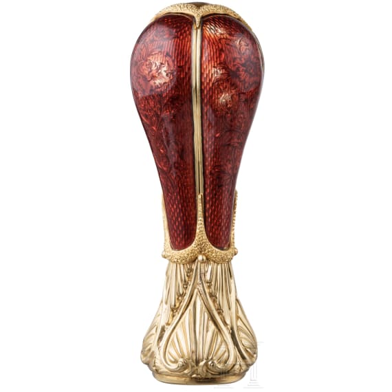 An exquisite gift seal with enamel d&eacute;cor and 18ct gold-mounting, probably Russian, 1880s