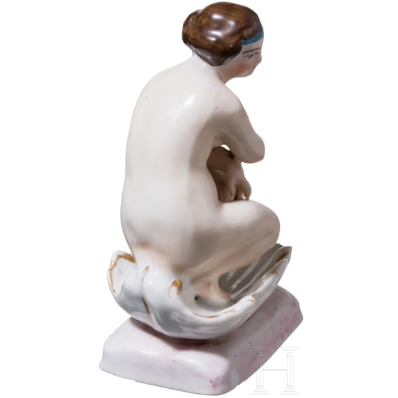 An erotic porcelain figure of a lady, Russian private manufacture, mid-19th century