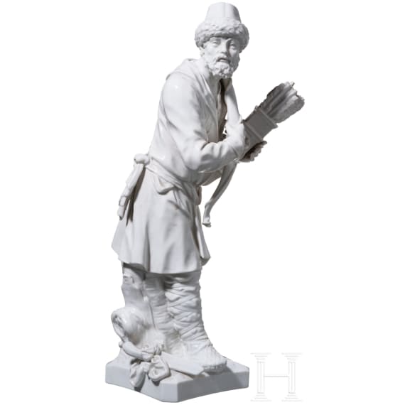 Russian Archer - a KPM porcelain figurine after the 1772 centrepiece, gift by Frederick the Great to Catherine the Great