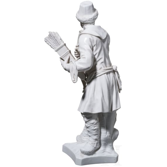 Russian Archer - a KPM porcelain figurine after the 1772 centrepiece, gift by Frederick the Great to Catherine the Great