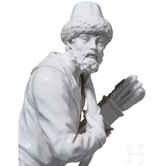Russian Archer - a KPM porcelain figurine after the 1772 centrepiece, gift by Frederick the Great to Catherine the Great