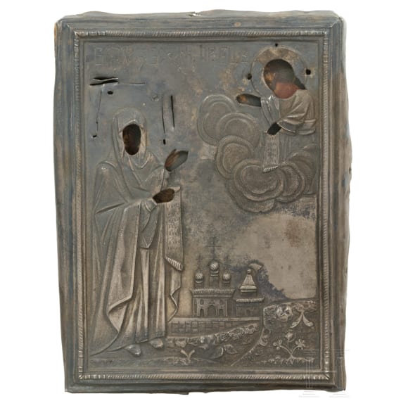 A small Russian icon showing the Bogolubskaya Mother of God, Moscow, Pavel and Fjodor Markov, circa 1895
