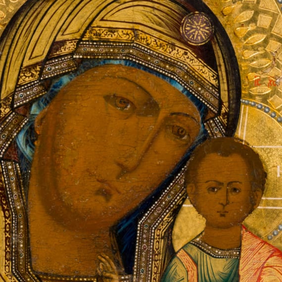 A Russian icon showing the Kazanskaya Mother of God, 19th century