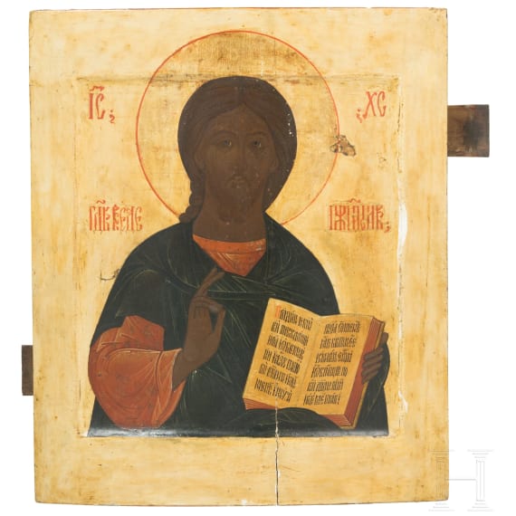 A Russian icon showing Christ Pantokrator, early 19th century