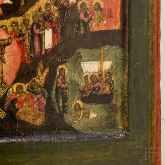 A Russian icon showing the Anastasis (Resurrection and the Descent into Hell), circa 1700