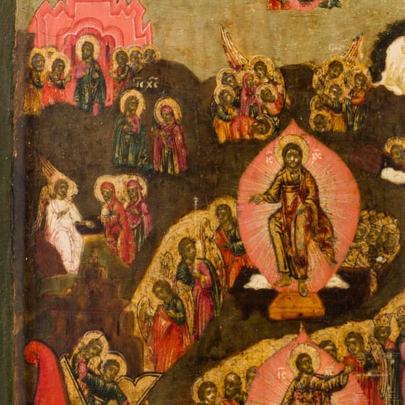 A Russian icon showing the Anastasis (Resurrection and the Descent into Hell), circa 1700