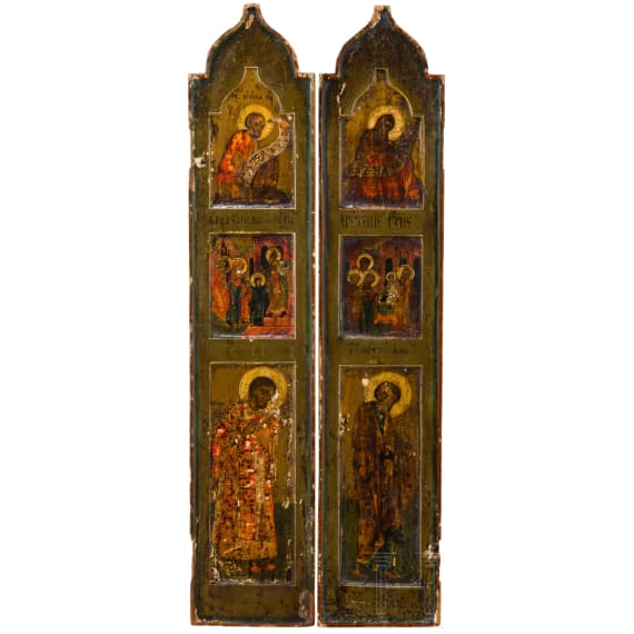 Two wings from a Russian traveling iconostasis, 18th century