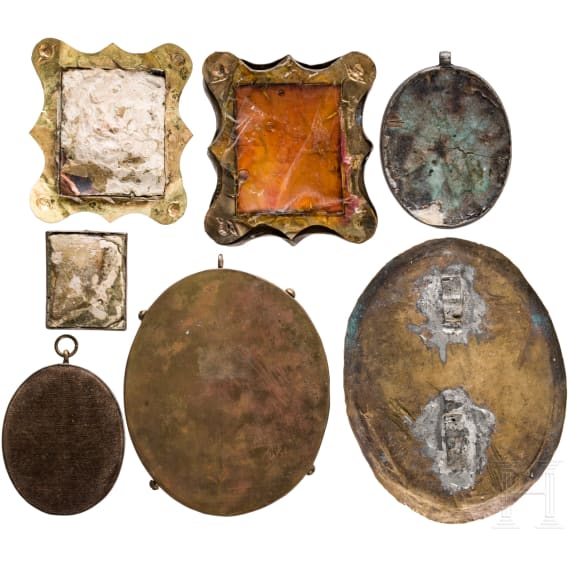 Seven Russian finift icons, Rovost, late 19th century