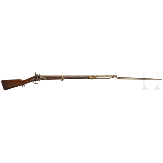 A rifle rebuilt to flintlock similar to gendarmerie musket model 1853 T, Li&egrave;ge/Ch&acirc;tellerault