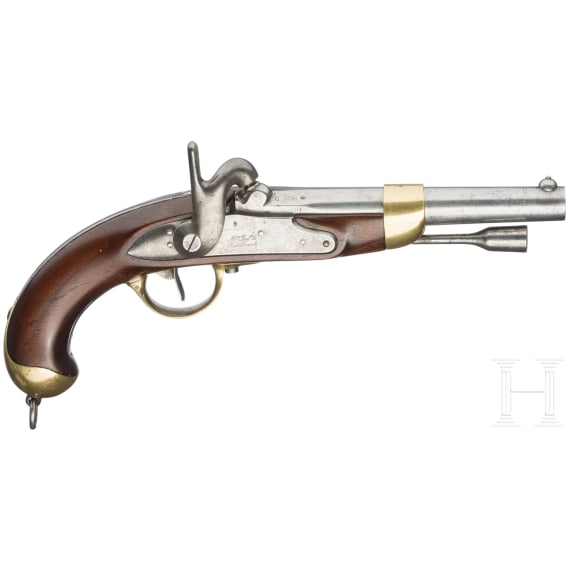 A percussion cavalry pistol M 1822 T bis Neuf, Ch&acirc;tellerault, 1856