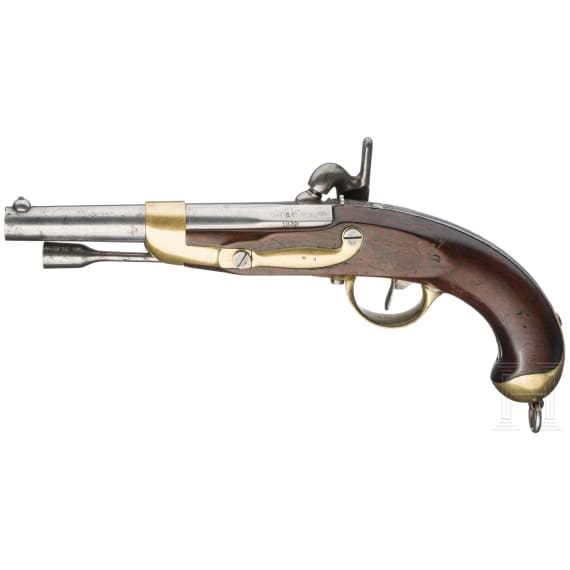 A percussion cavalry pistol M 1822 T bis Neuf, Ch&acirc;tellerault, 1856