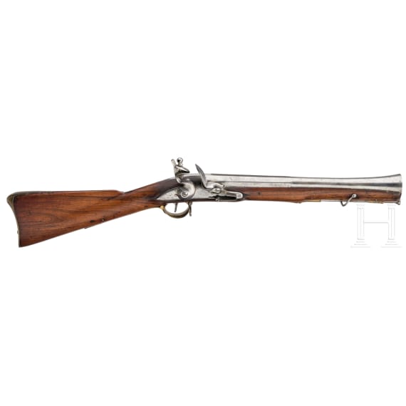 A flintlock blunderbuss, similar to the Sea Service blunderbuss, London, 1791