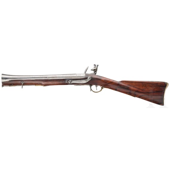 A flintlock blunderbuss, similar to the Sea Service blunderbuss, London, 1791