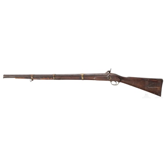 A percussion carbine, probably for colonial troops, circa 1860