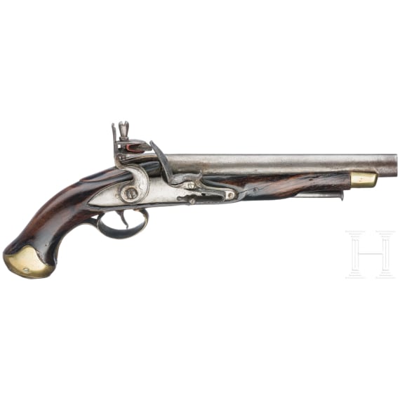 An English flintlock pistol similar to the New Land Pattern