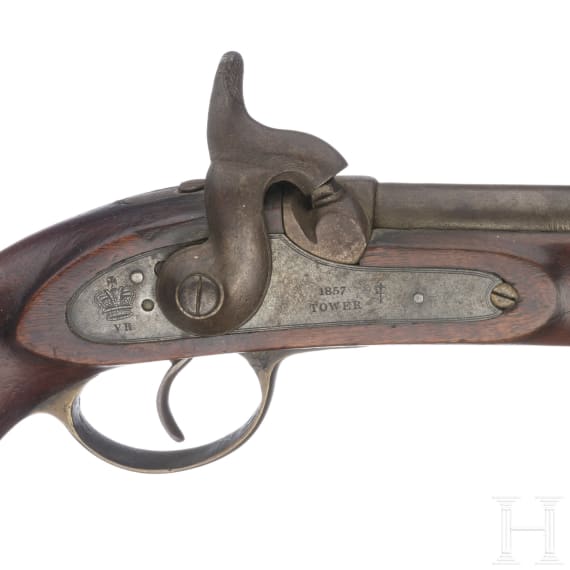 An Italian and an English percussion pistol, 1973 and 1857