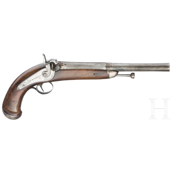 A pair of officer's percussion pistols, Naples, circa 1850