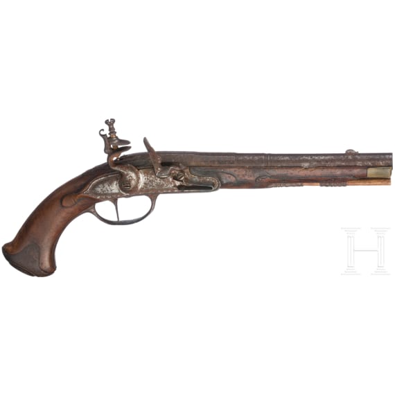 A flintlock pistol by Frans Delahaye, Maastricht, circa 1710 and later
