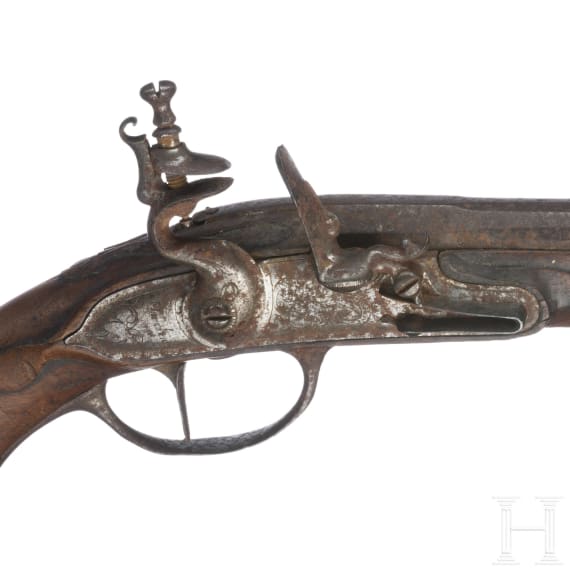 A flintlock pistol by Frans Delahaye, Maastricht, circa 1710 and later