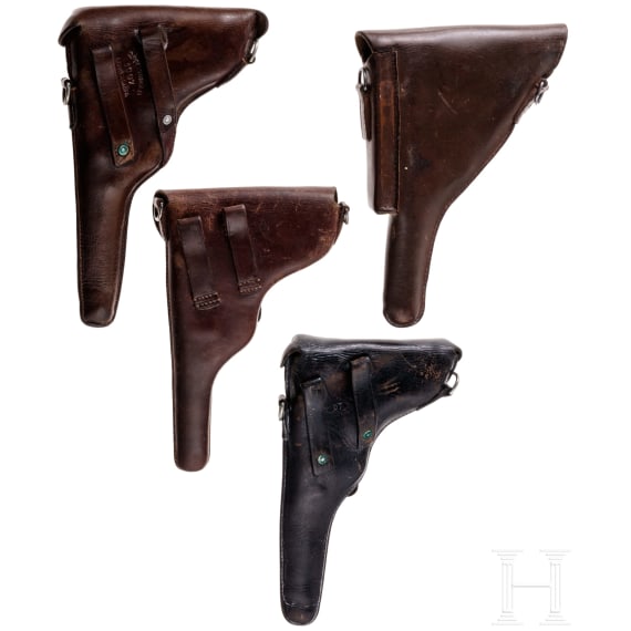 Four holsters for Swiss ordinance pistols