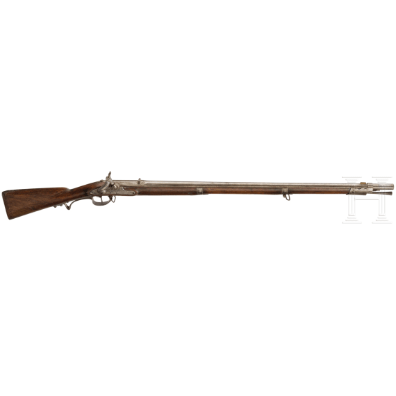 A European infantry rifle adapted for percussion with bayonet, circa 1800