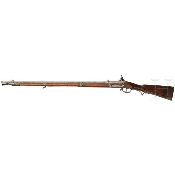 A European infantry rifle adapted for percussion with bayonet, circa 1800