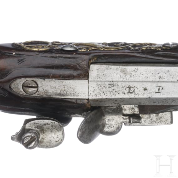 A long German flintlock pistol for cavalry officers, mid-18th century