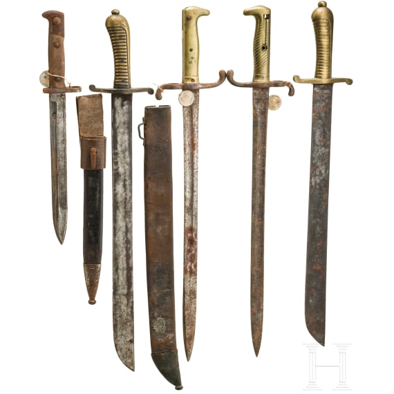 Five Bavarian bayonets