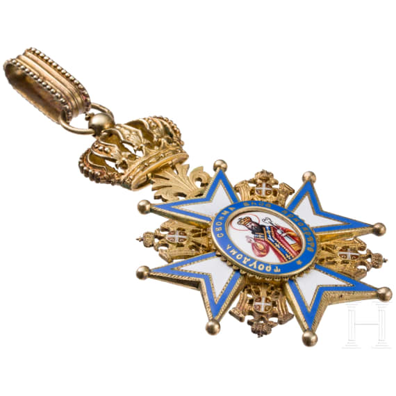 Serbischer St. Sava-Orden - brillantierter Bruststern zum Gro&szlig;offizier und Halskreuz