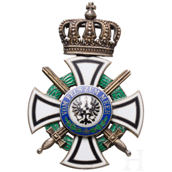 Hausorden von Hohenzollern - Ritterkreuz mit Schwertern und zwei Dokumente