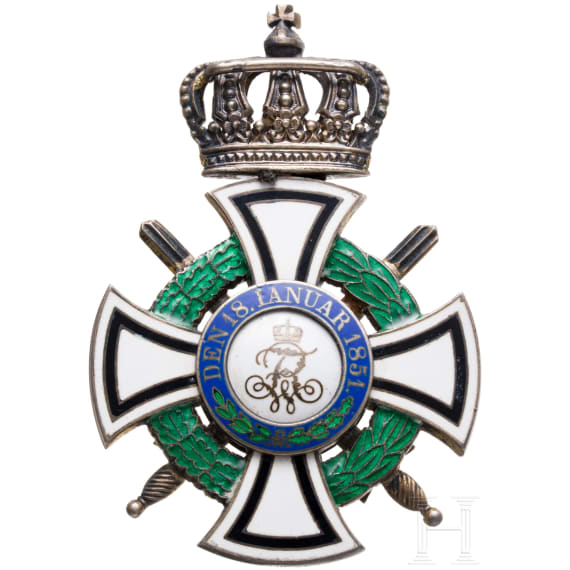 Hausorden von Hohenzollern - Ritterkreuz mit Schwertern und zwei Dokumente