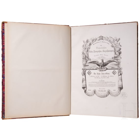 "Das Buch vom Rothen Adler-Orden", 1868, und "Denkm&uuml;nzen zur Geschichte des K&ouml;nigs von Preussen Friedrich Wilhelm III." 1834
