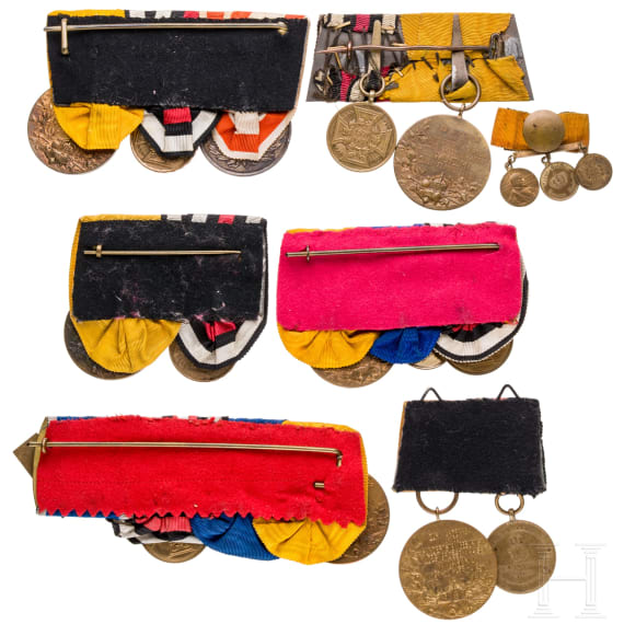 Sechs Ordensschnallen mit der KDM 1870/71