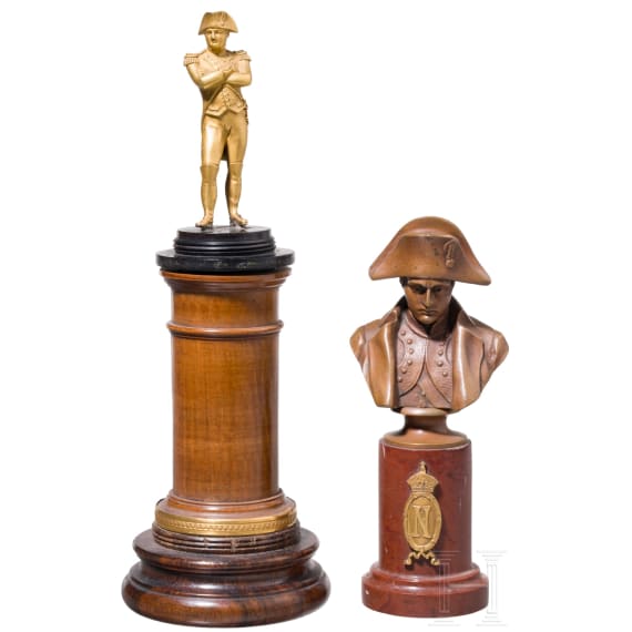 Kaiser Napoleon I. - zwei kleine Bronzefiguren, 19./fr&uuml;hes 20. Jhdt.