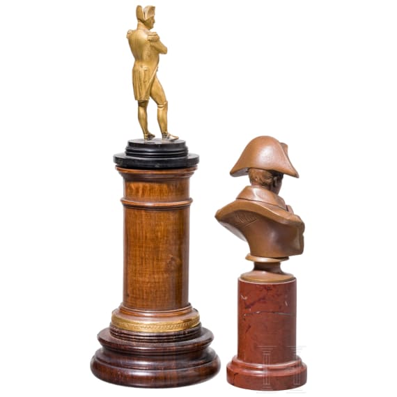 Kaiser Napoleon I. - zwei kleine Bronzefiguren, 19./fr&uuml;hes 20. Jhdt.