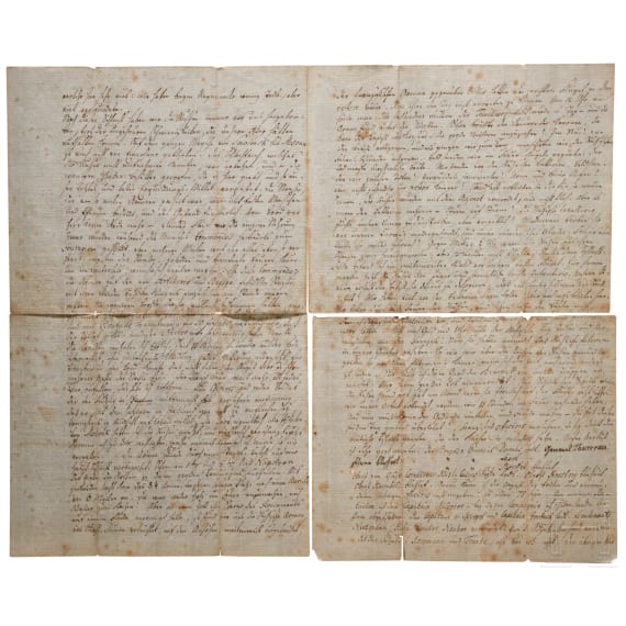 Bedeutender Augenzeugenbericht eines deutschen Offiziers von der Schlacht bei Borodino, datiert 12.9.1812