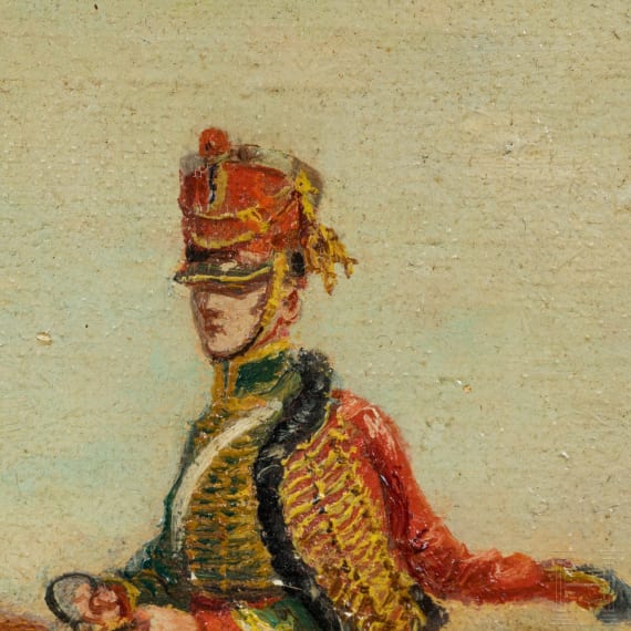 Eug&egrave;ne P&eacute;chaubes (1890 - 1967), Reitender Husar im Felde