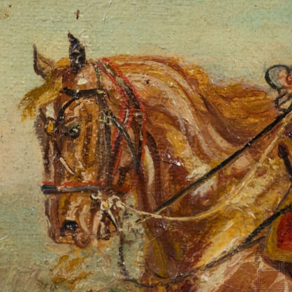 Eug&egrave;ne P&eacute;chaubes (1890 - 1967), Reitender Husar im Felde