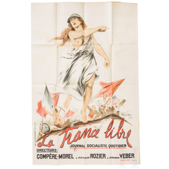 Gro&szlig;es Werbeplakat "La France Libre", 1. Weltkrieg