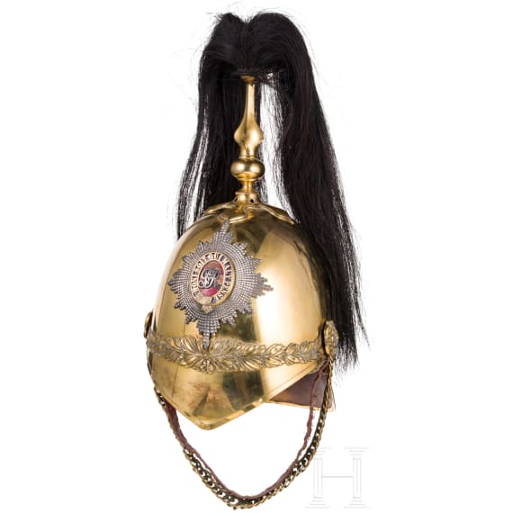 Helm M 1871 f&uuml;r Offiziere der 2nd Dragoon Guards (Queen's Bays), um 1910