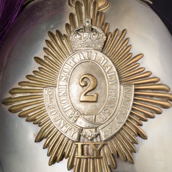 Helm M 1871 der 2nd County of London Imperial Yeomanry (Westminster Dragoons), um 1910