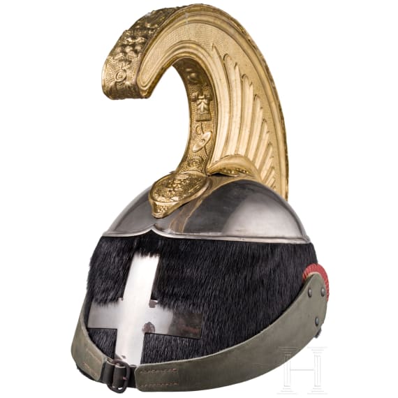 Helm M 1880 f&uuml;r Mannschaften der schweren Kavallerie mit feldgrauem &Uuml;berzug, 1900-46