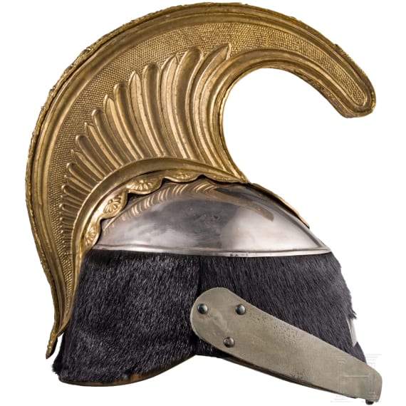 Helm M 1880 f&uuml;r Mannschaften der schweren Kavallerie mit feldgrauem &Uuml;berzug, 1900-46