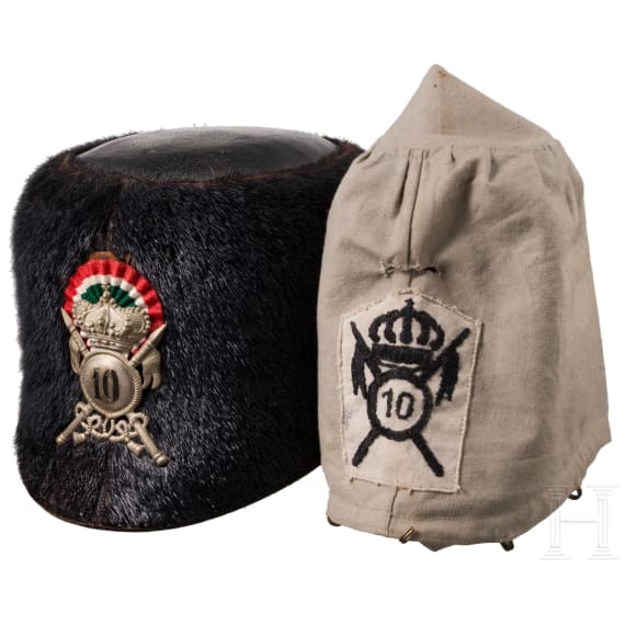 Pelzm&uuml;tze M 1872 f&uuml;r Angeh&ouml;rige des Reggimento "Lancieri di Vittorio Emanuele II" Nr. 10