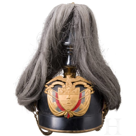 Helm f&uuml;r Offiziere, mit Paradebusch, deutsche Fertigung, um 1900