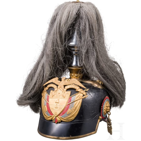 Helm f&uuml;r Offiziere, mit Paradebusch, deutsche Fertigung, um 1900
