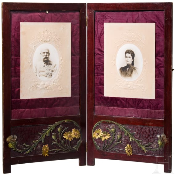 Kaiserin Elisabeth von &Ouml;sterreich und Kaiser Franz Joseph I. - Foto-Paravent, um 1890