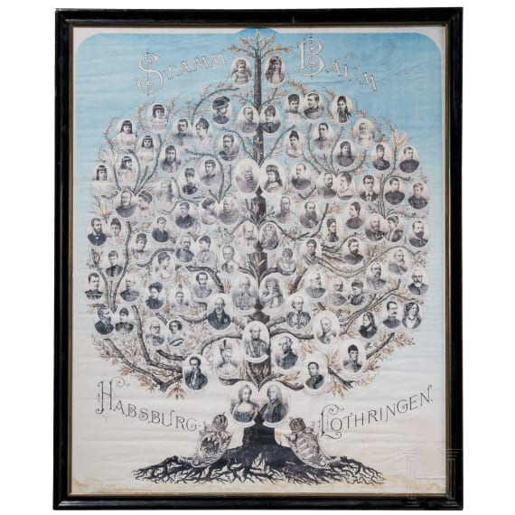 Kaiserin Elisabeth von &Ouml;sterreich (Sisi) - Portrait und Stammbaum von Habsburg-Lothringen, 19./20. Jhdt.